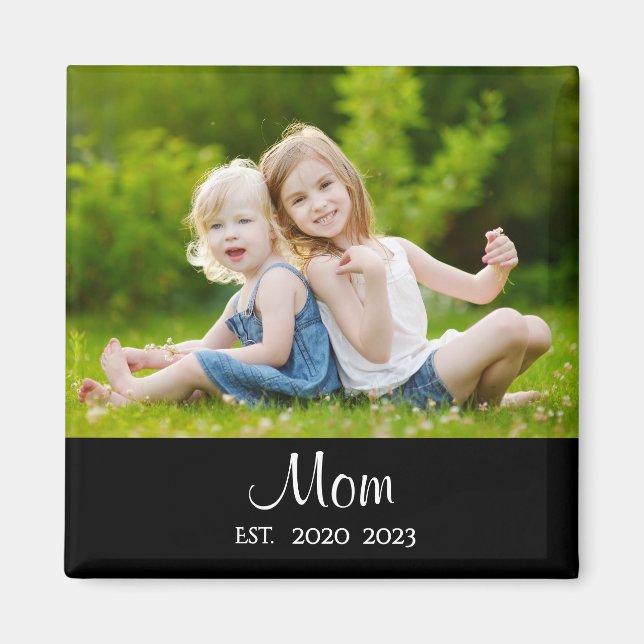 Mamma Etablerade Foto Mors Dag Magnet (Framsidan)