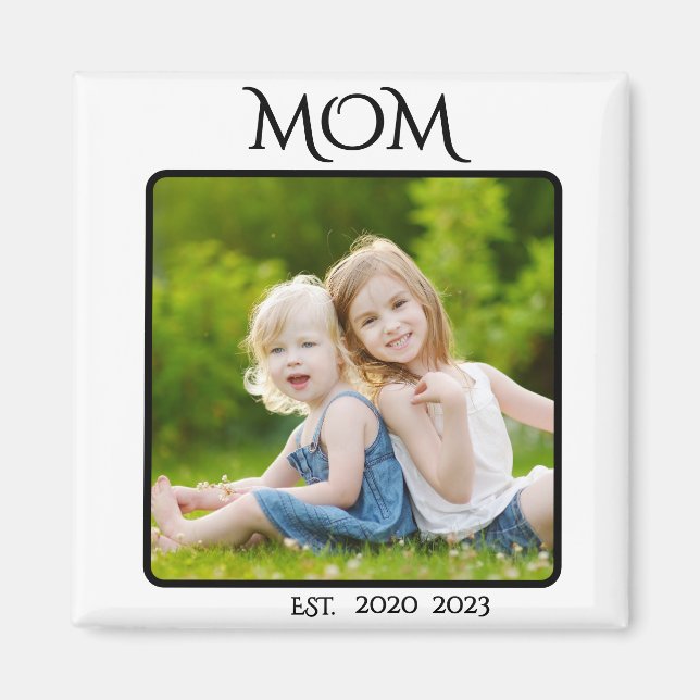 Mamma Etablerade Foto Present Magnet (Framsidan)