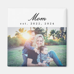 Mamma Etablerade Foto Present Magnet