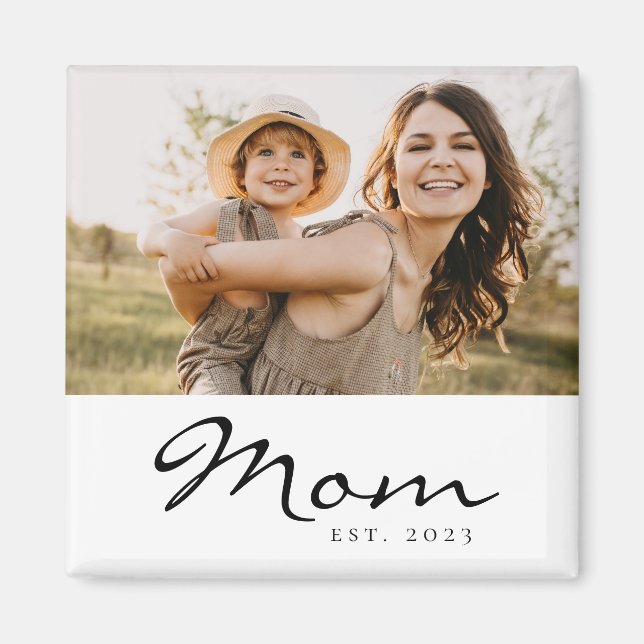 Mamma Etablerade Foto Present Magnet (Framsidan)