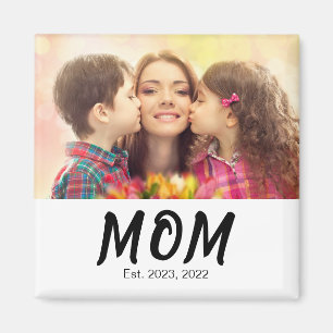 Mamma Etablerade Foto Present Magnet