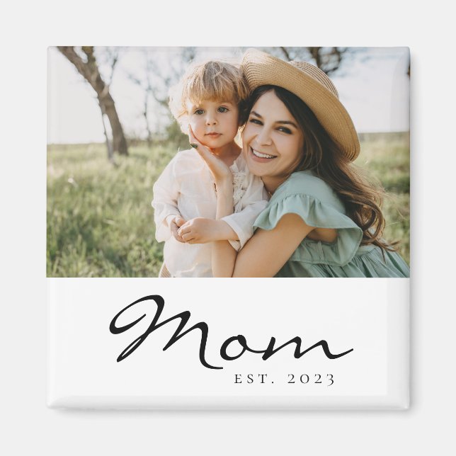Mamma Etablerade Foto Present Magnet (Framsidan)