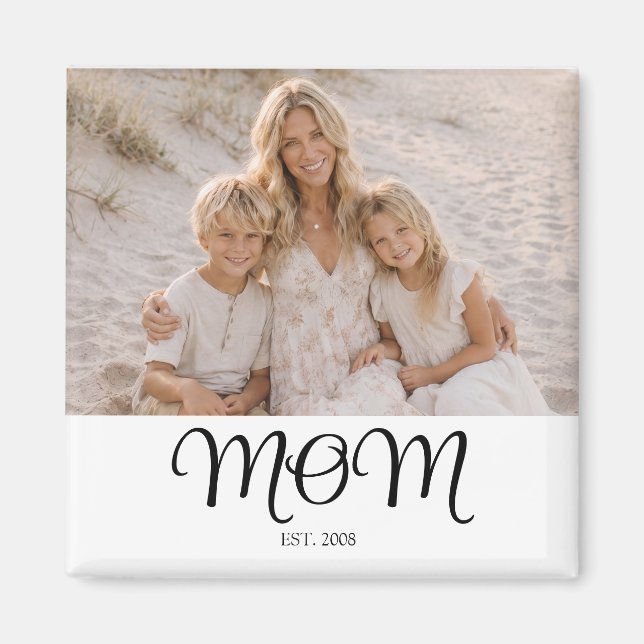 Mamma etablerade foto present magnet (Framsidan)