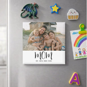 Mamma Etablerade Foto Present Magnet