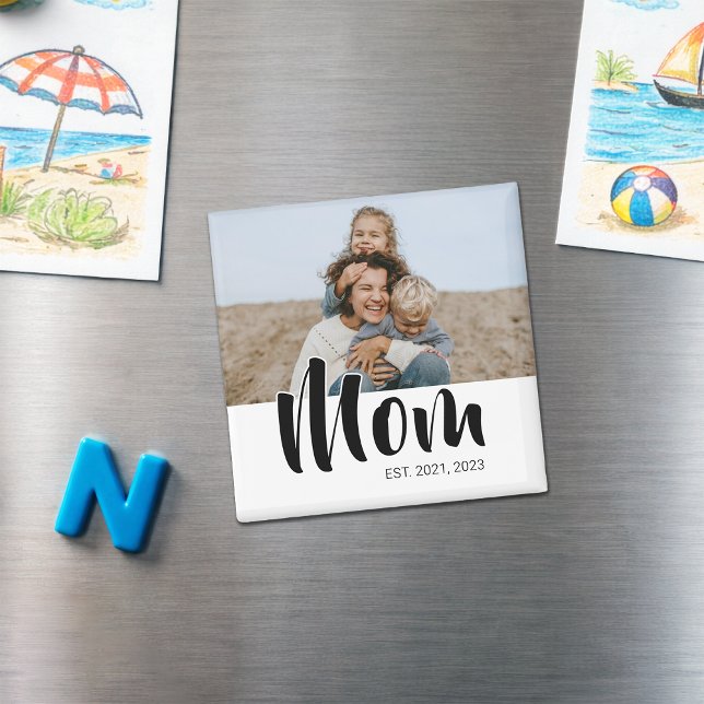 Mamma Etablerade Foto Present Magnet (Mom Established Photo Gift Magnet)