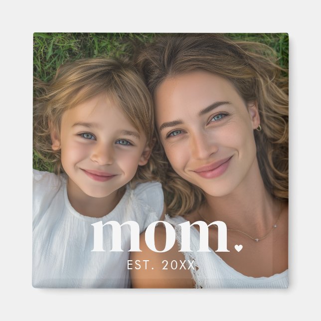 Mamma etablerade foto present magnet (Framsidan)