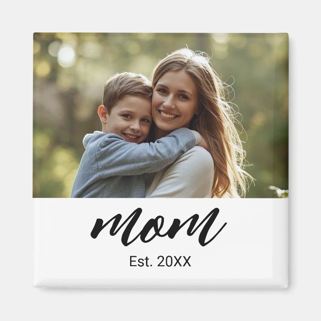Mamma Etablerade Foto Present Magnet (Framsidan)