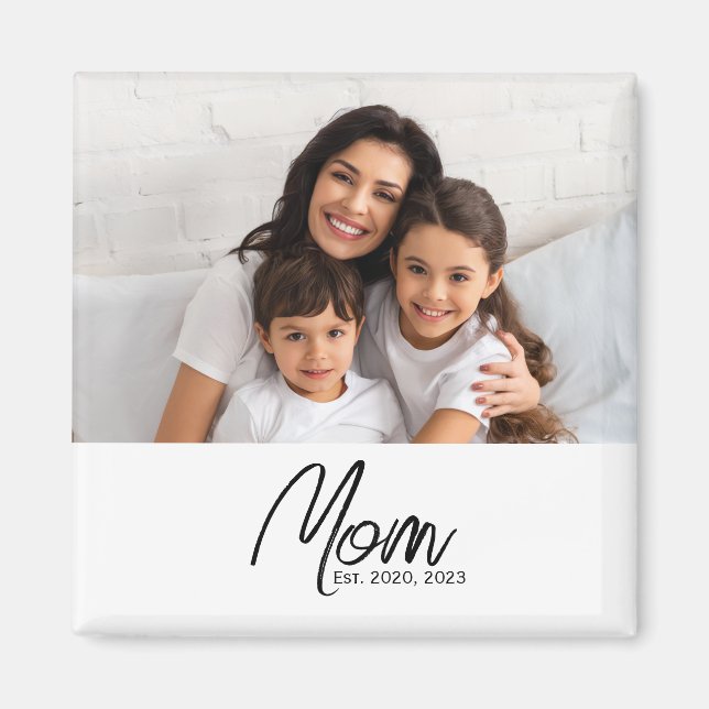 Mamma etablerade foto presentmagnet magnet (Framsidan)