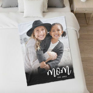 Mamma Etablerade fotogåva med skript Fleecefilt