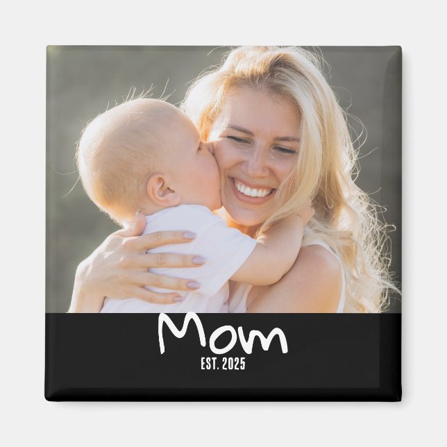 Mamma etablerade fotomagnet magnet (Framsidan)