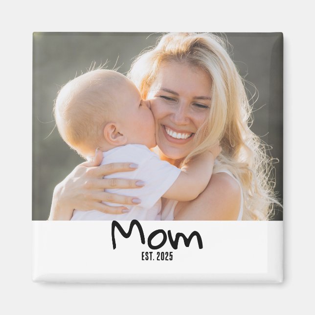 Mamma etablerade fotomagnet magnet (Framsidan)