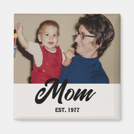 Mamma etablerade fotpresent magnet