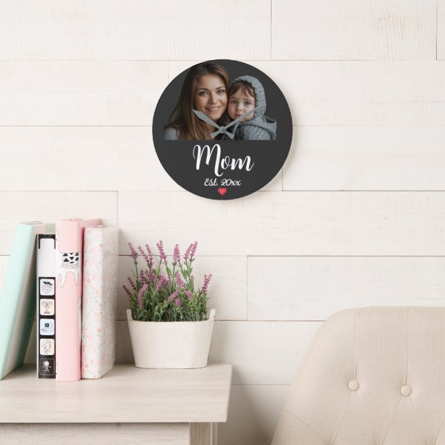Mamma etablerade hjärta modern skript klocka (Läsesal)