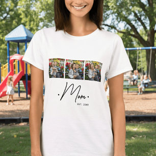 Mamma etablerade manus 3 Foto Vitt T Shirt