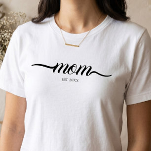 Mamma Etablerade Manus Anpassad Svart År Mor T Shirt