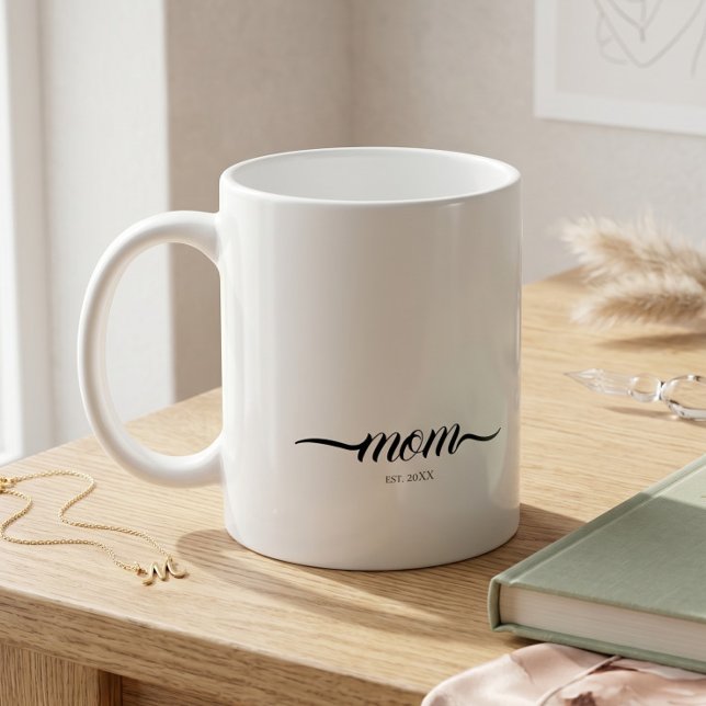 Mamma Etablerade Manus Skräddarsydd År Mor  Kaffemugg (Skapare uppladdad)