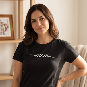 Mamma Etablerade Manus Skräddarsydd Svart År Mor T Shirt