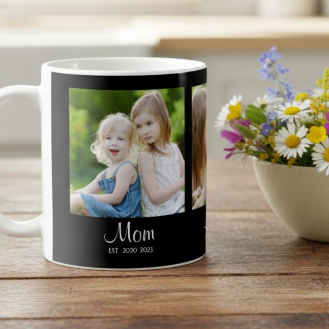 Mamma Etablerade Manus Svart 3 Foto Kaffemugg (Skapare uppladdad)