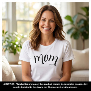 Mamma Etablerade Manus Svart Anpassad Nytt År Ny M T Shirt
