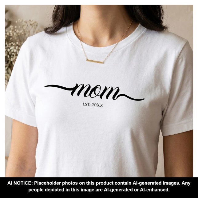 Mamma Etablerade Manus Svart År Mor  T Shirt (Skapare uppladdad)