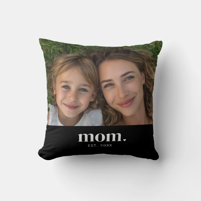 Mamma etablerade modern minimal foto kudde (Framsida)