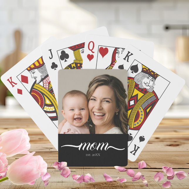 Mamma etablerade modernt manus Foto Anpassad Casinokort (Skapare uppladdad)