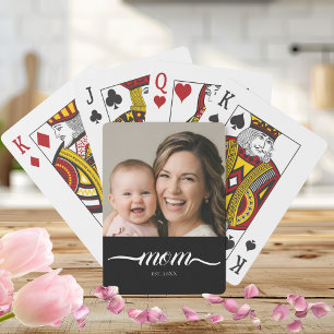 Mamma etablerade modernt manus foto anpassat casinokort