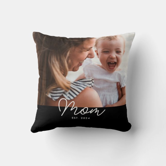 Mamma etablerade modernt manus Foto Kudde (Baksida)