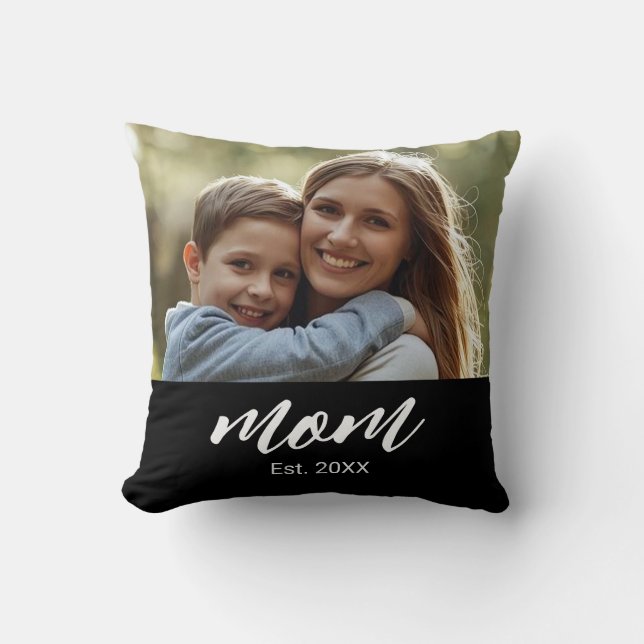 Mamma etablerade modernt manus Foto Kudde (Framsida)
