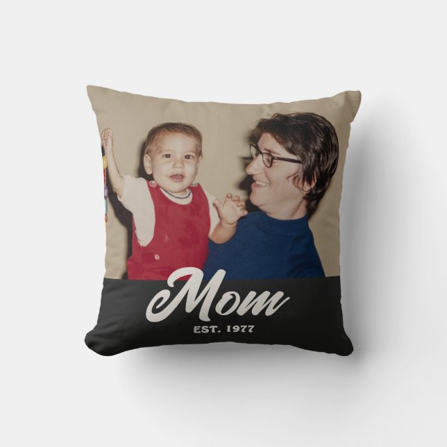 Mamma etablerade modernt manus Foto Kudde (Framsida)