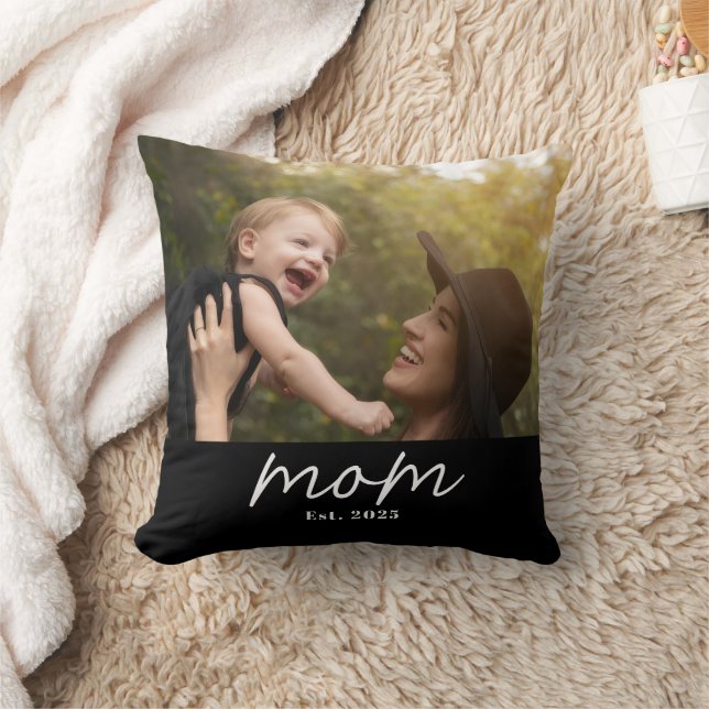 Mamma etablerade modernt manus fotobild kudde (Filt)