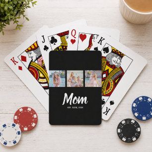 Mamma etablerade modernt manus Svart 3 Foto Casinokort