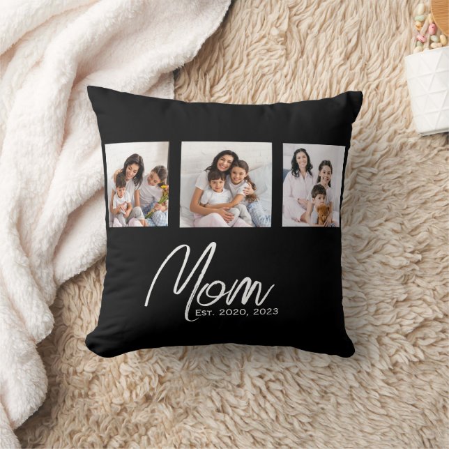 Mamma etablerade modernt manus Svart 3 Foto Kudde (Filt)