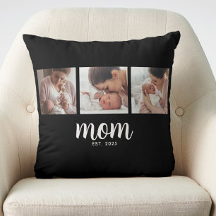 Mamma etablerade modernt manus Svart 3 Foto Kudde