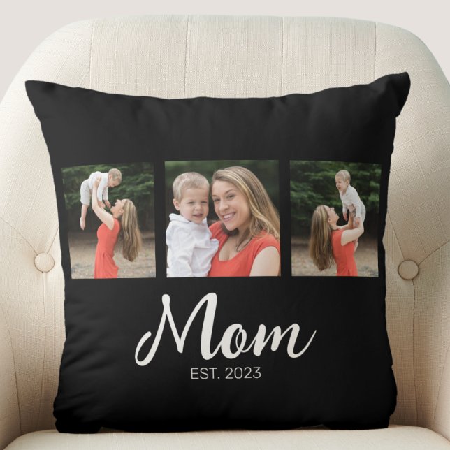 Mamma etablerade modernt manus Svart 3 Foto Kudde (Skapare uppladdad)