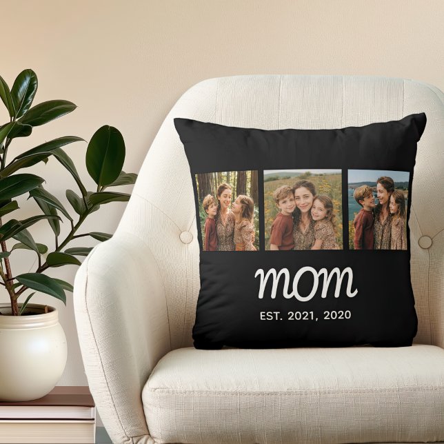 Mamma etablerade modernt manus Svart 3 Foto Kudde (Skapare uppladdad)