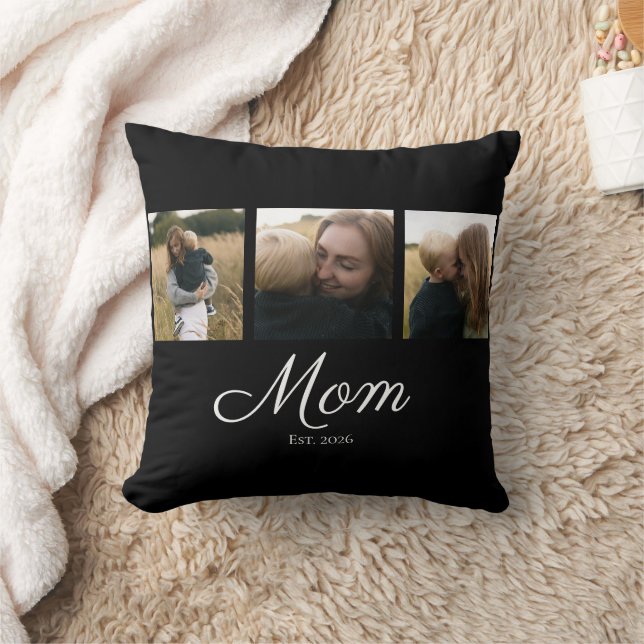Mamma etablerade modernt manus Svart 3 Foto Kudde (Filt)