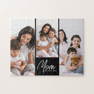 Mamma etablerade modernt manus Svart 3 Foto Pussel