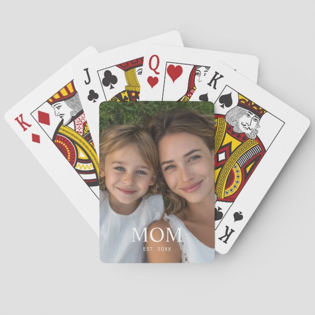 Mamma etablerade modernt manusfoto  casinokort (Baksidan)