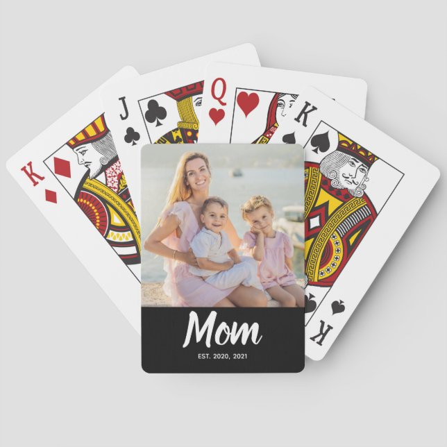 Mamma etablerade modernt manusfoto casinokort (Baksidan)