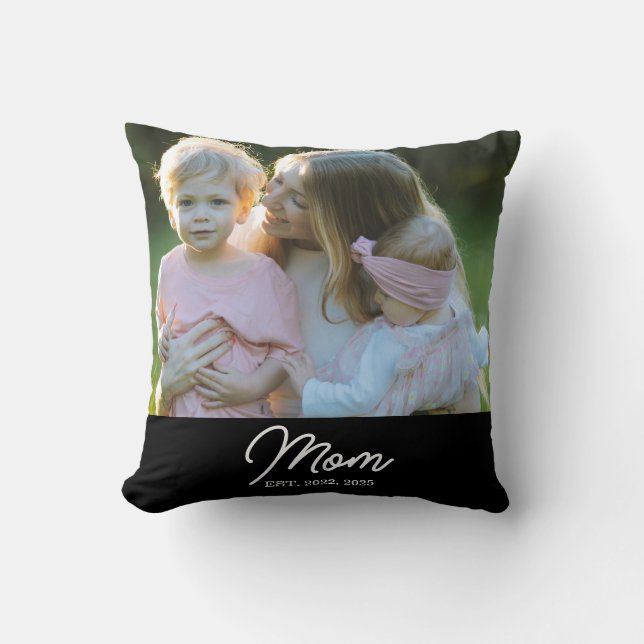 Mamma etablerade modernt manusfoto kudde (Framsida)