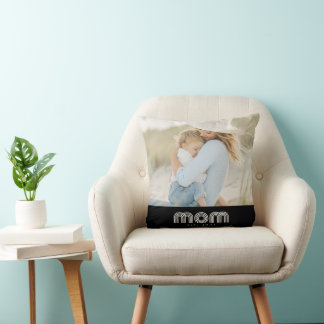 Mamma etablerade modernt manusfoto kudde
