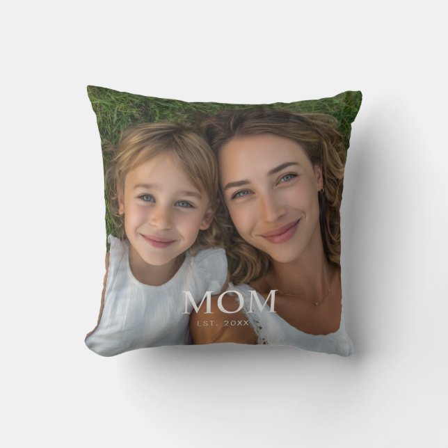 Mamma etablerade modernt manusfoto  kudde (Framsida)