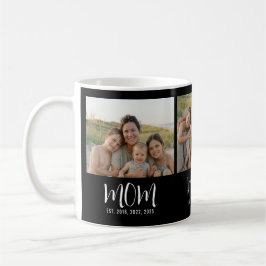 Mamma Etablerade Modernt Skript Svart 3 Foto Kaffemugg