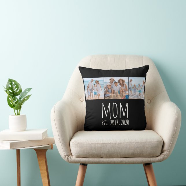 Mamma etablerade modernt skript Svart 3 Foto  Kudde (Stol)