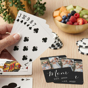Mamma etablerade modernt svart manus 3 Foto Casinokort