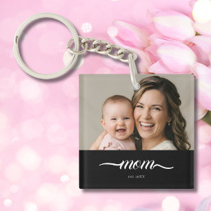Mamma etablerade modernt vitt skriptfoto