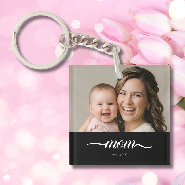 Mamma etablerade modernt vitt skriptfoto (Skapare uppladdad)