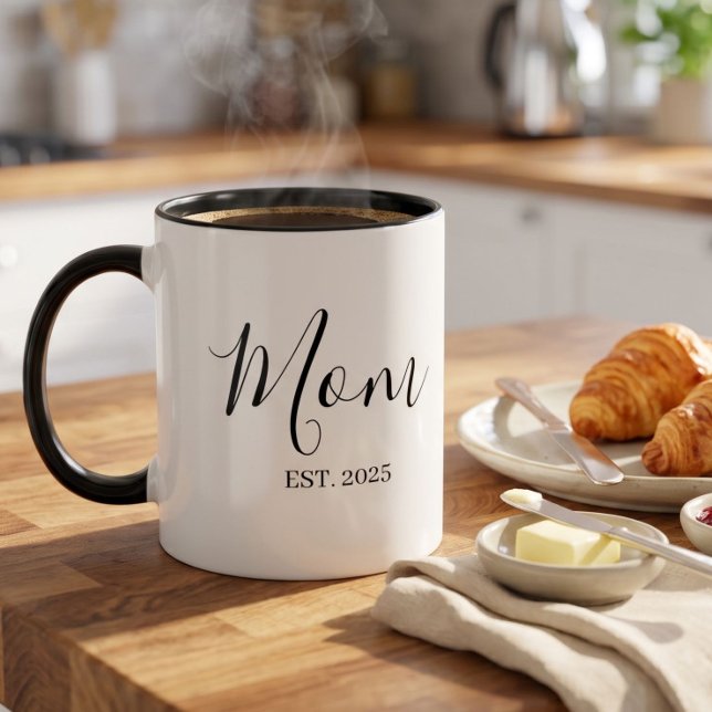 Mamma etablerade Ny Mamma Present Minimalist Två-Tonad Mugg (Skapare uppladdad)