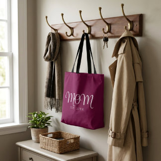 Mamma Etablerade Ny Mamma Present Vit Skript Handv Tygkasse